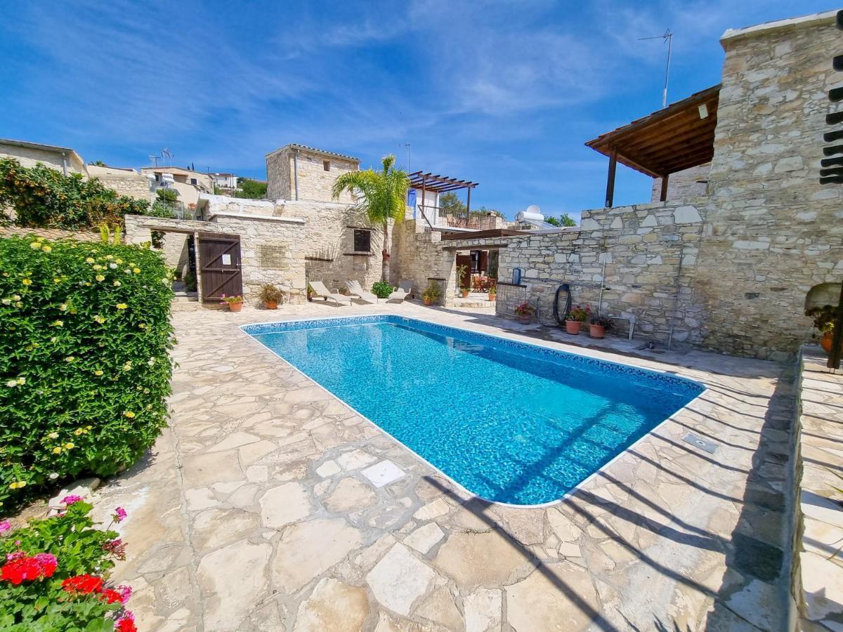 Athena'S Pool Oasis Apartment Skarinou Bagian luar foto