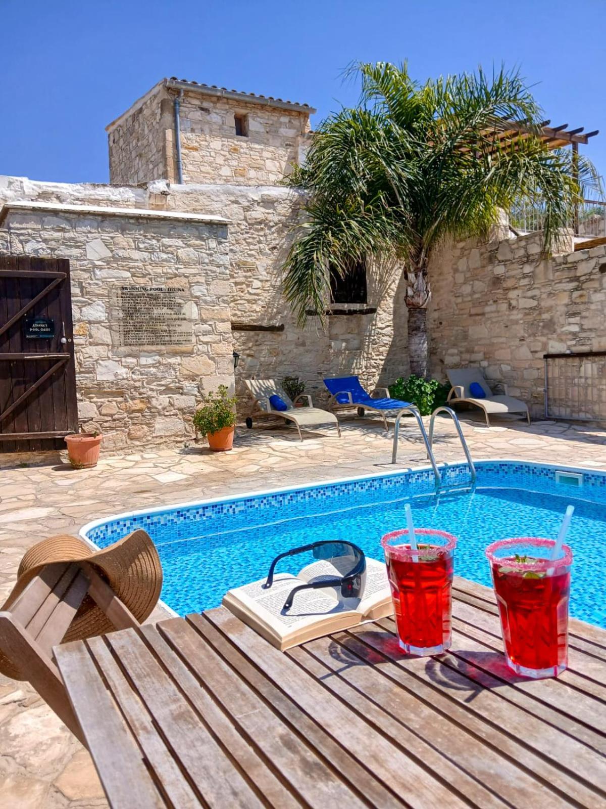 Athena'S Pool Oasis Apartment Skarinou Bagian luar foto