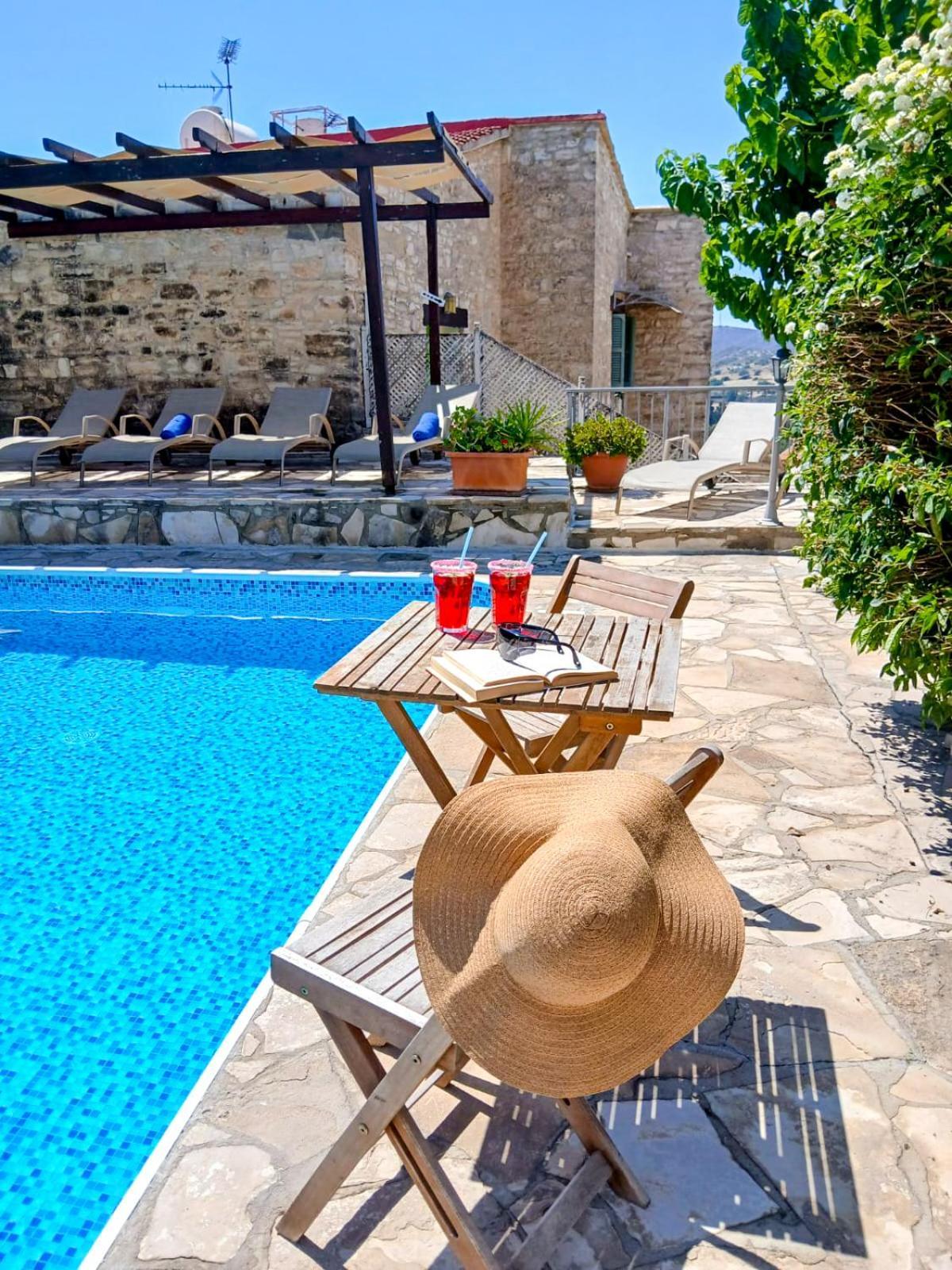 Athena'S Pool Oasis Apartment Skarinou Bagian luar foto