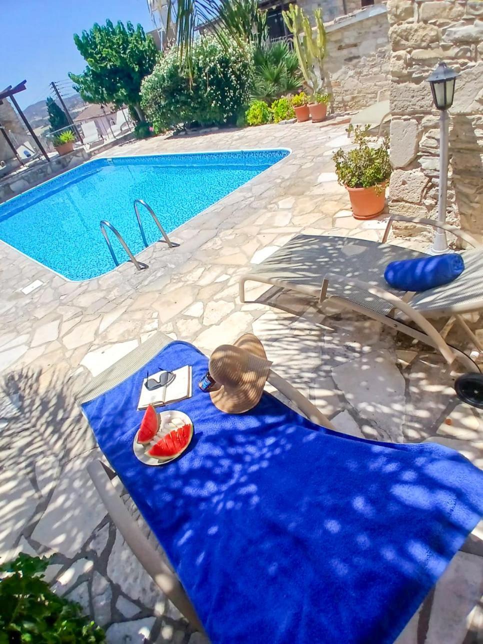 Athena'S Pool Oasis Apartment Skarinou Bagian luar foto