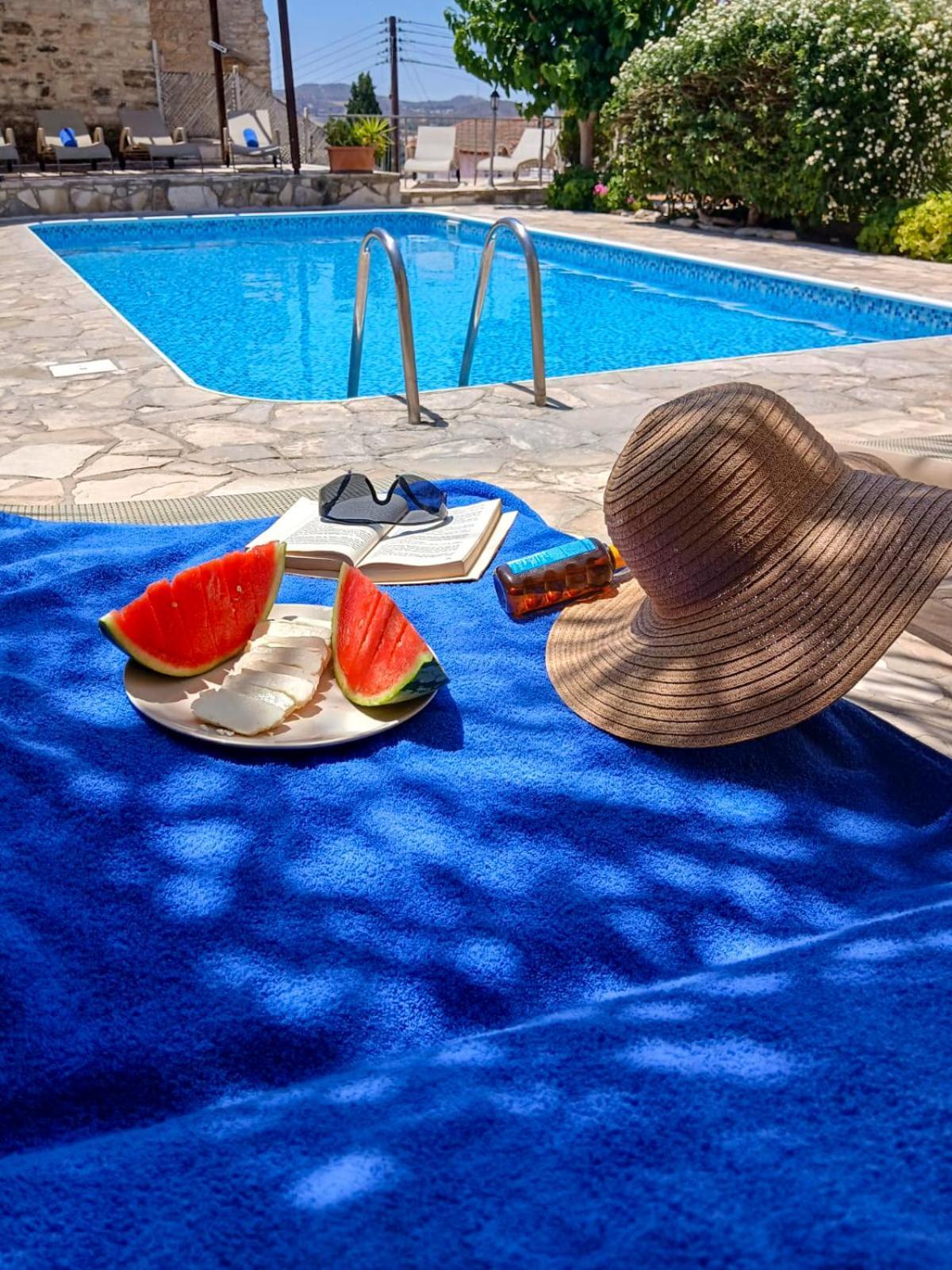 Athena'S Pool Oasis Apartment Skarinou Bagian luar foto