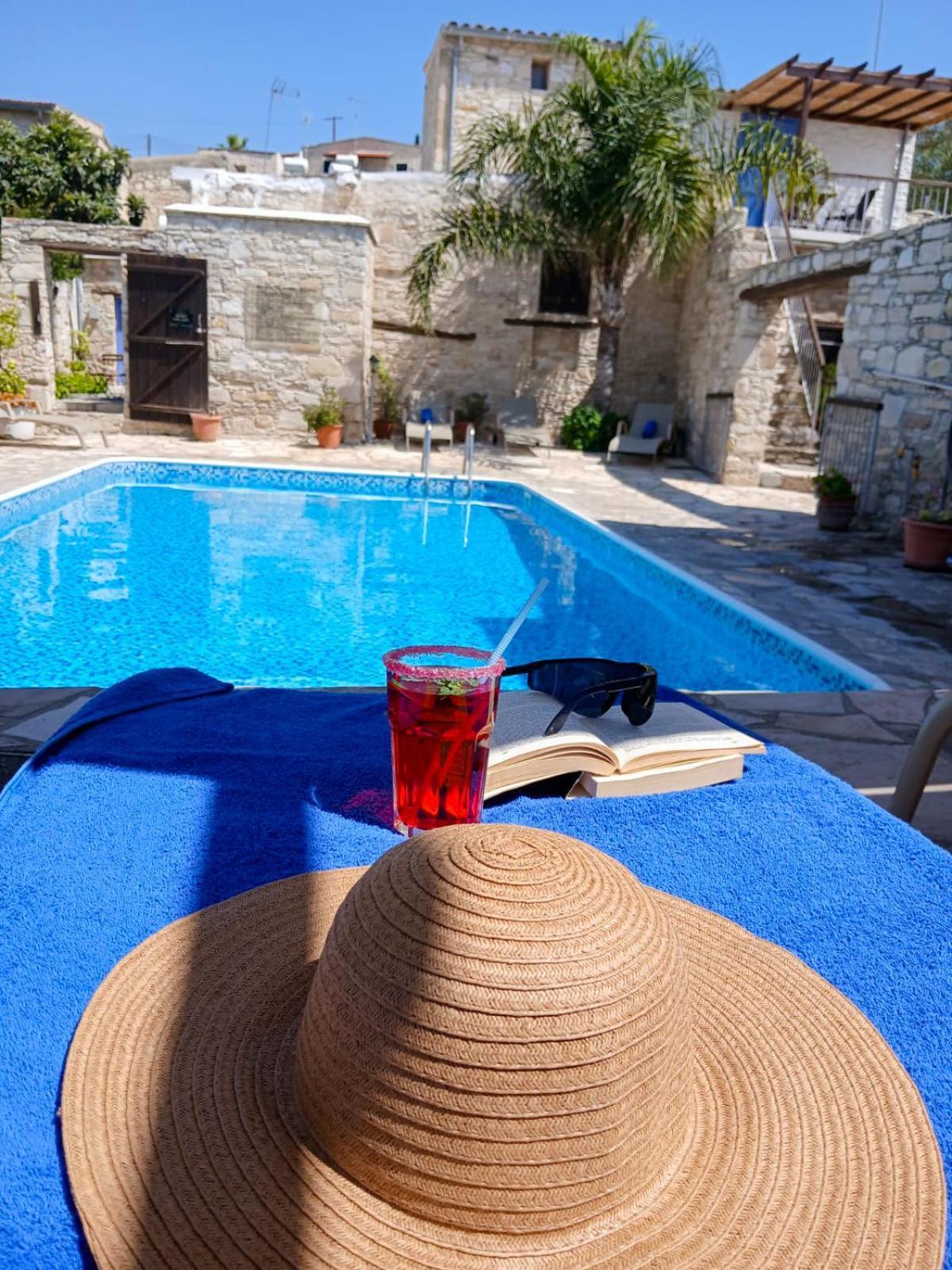 Athena'S Pool Oasis Apartment Skarinou Bagian luar foto